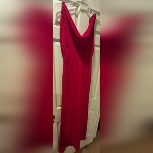 Rachel Kate Red Cowl Neck Gown for Wedding Guest